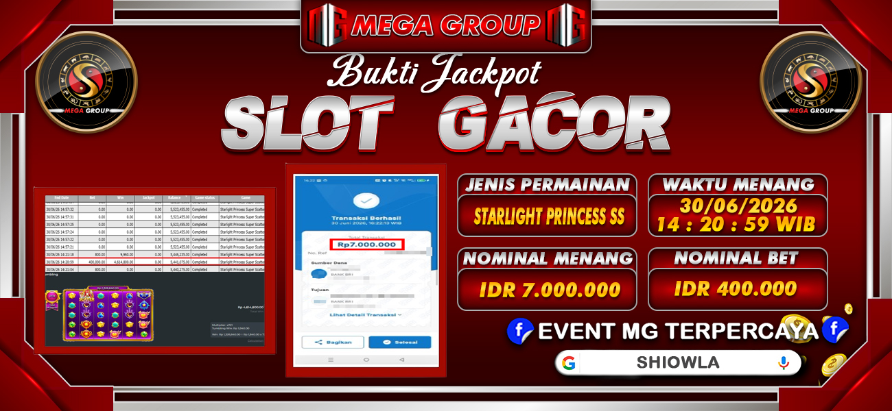 Bukti JP situs Shiowla hari Rabu, 01 Juli 2026
